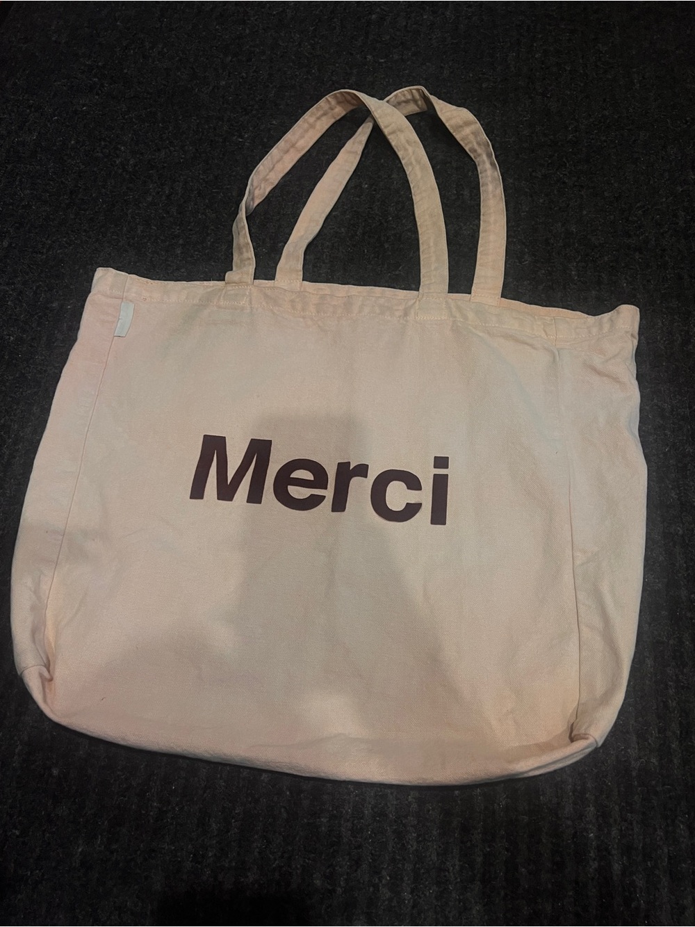 Merci Medium Canvas Tote Bag in Light Pink Reusable Shopping Everyday Tote